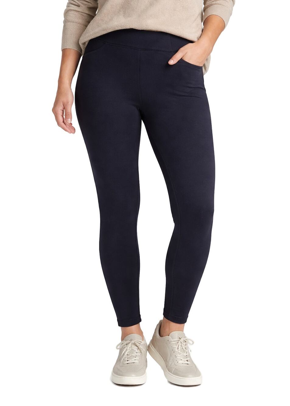 SPANX Perfect Pant Skinny Leggings Size M Black High Rise Pull On Ponte
